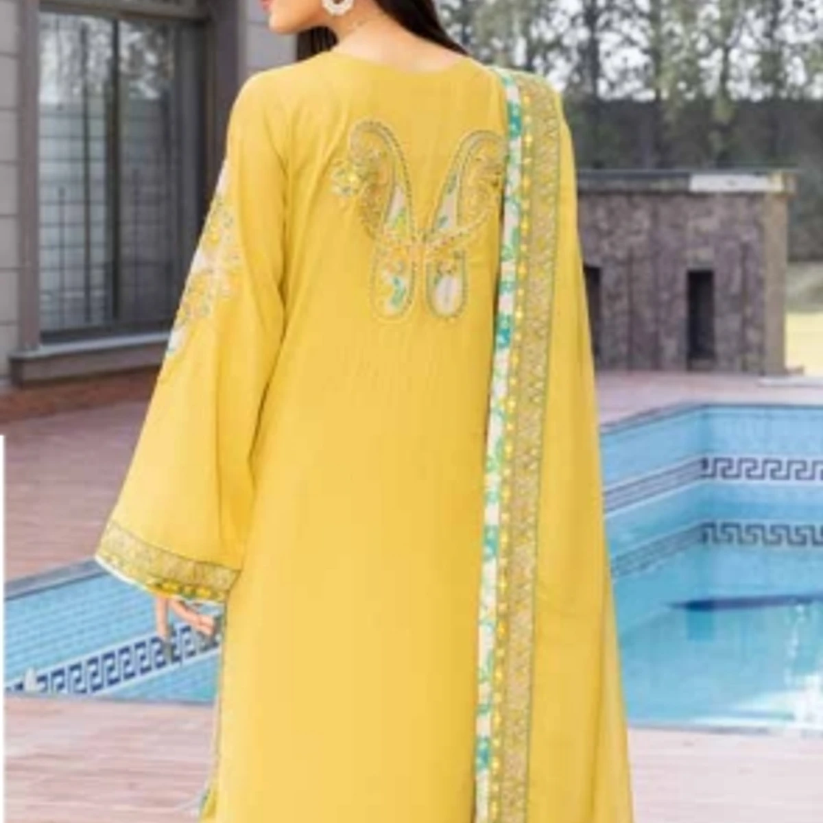 Most demanding Pakistani collection swiss miss Full Set Colour Guarantee-Master Yellow Colour WM028