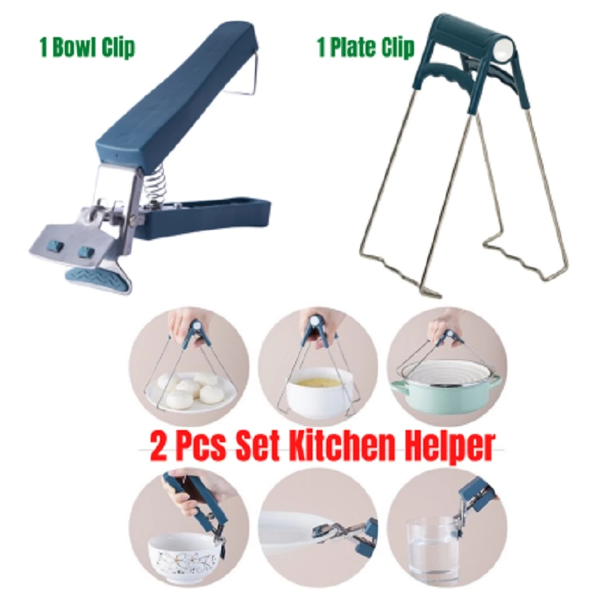 2 pcs Kitchen Tools Set Bowl Clip Anti-scalding Clip Bowl Clip Plate Clip Steamed Dishes Clamp Anti-slip Anti-Scalding Hand Clip Plat
